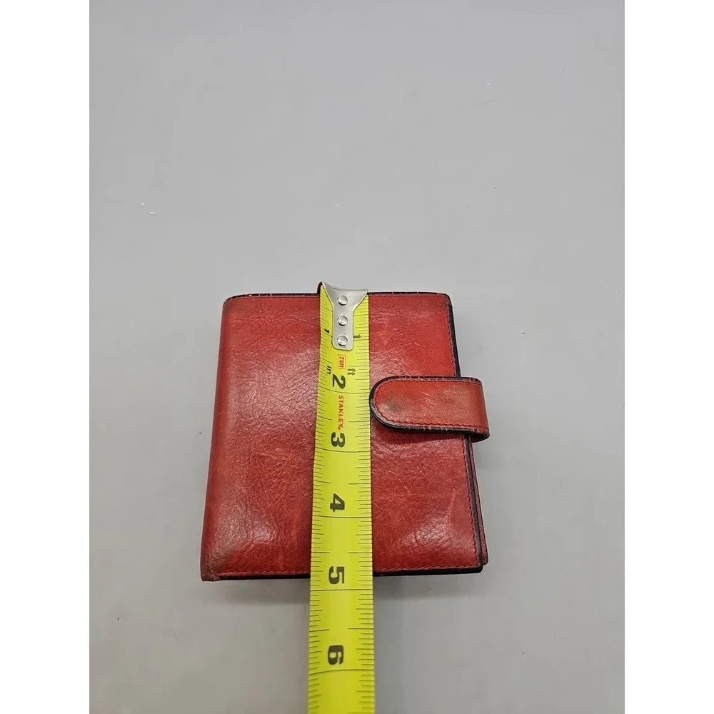 Vtg Bosca Leather wallet card holder coin holder‎ Silver Hardware